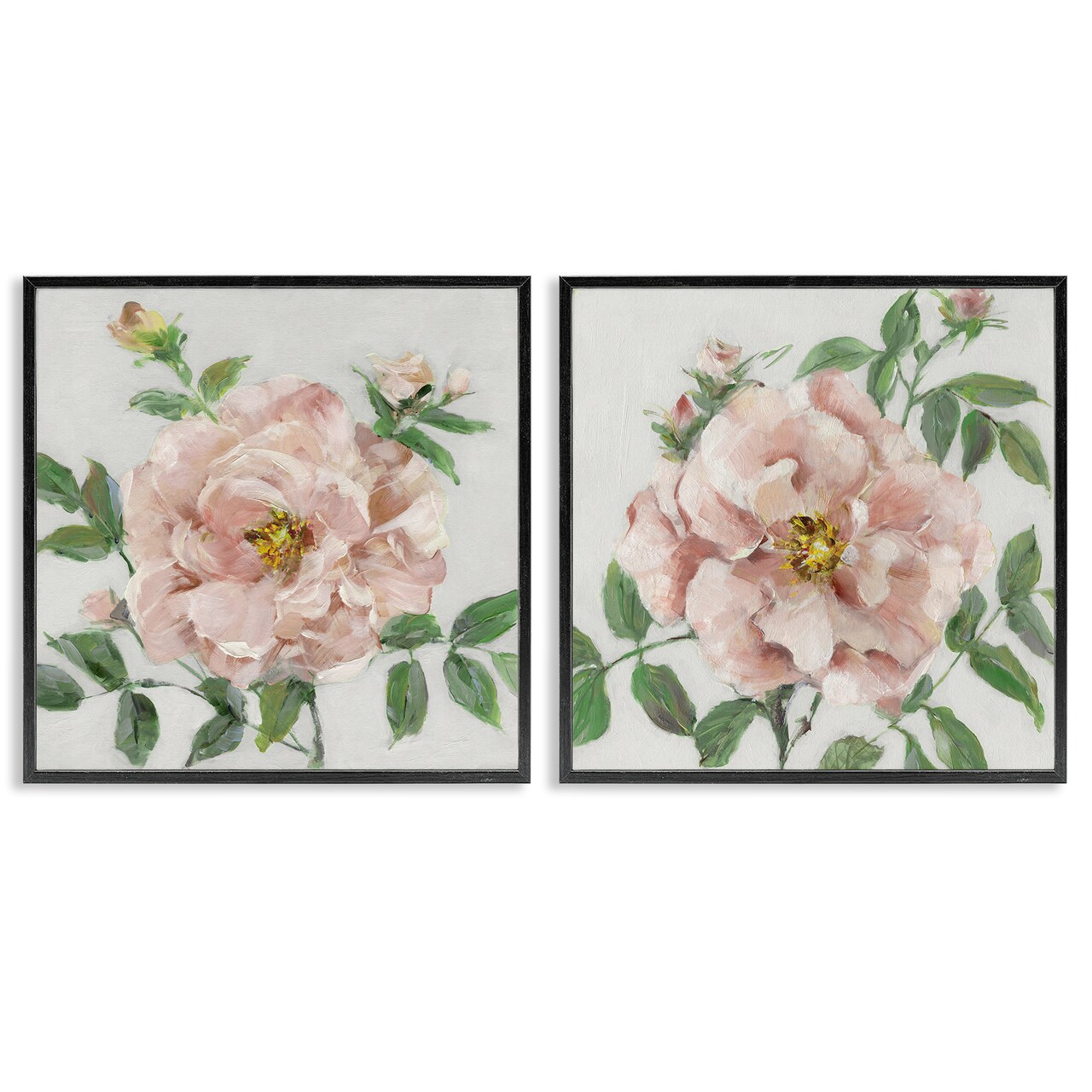 Stupell Industries Soft & Subtle Peonies 2pc Framed Giclee Set Design by Sally Swatland
